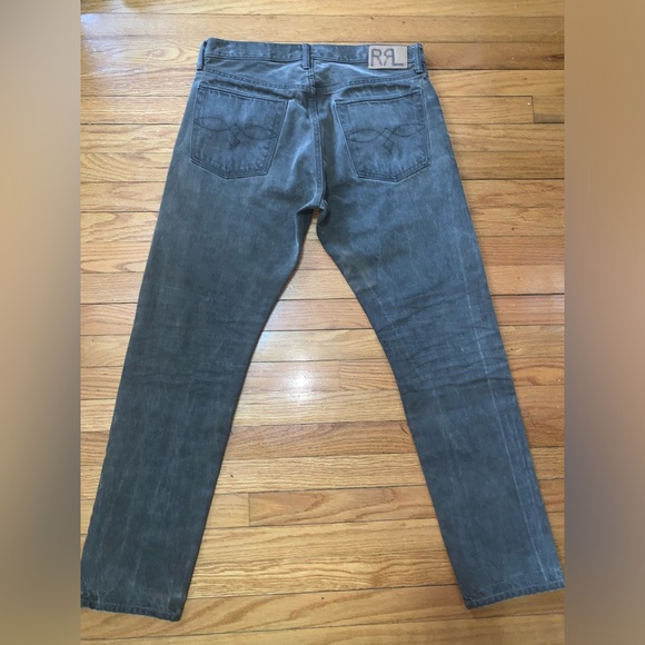 RALPH LAUREN DOUBLE RRL STRAIGHT JAPAN WOVEN GREY DENIM JEAN PANTS MEN 34x30 - Picture 4 of 9